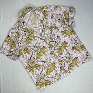 Print Fresh Short Sleeve Pajama Top Bagheera Leopard Women 4 Cotton Top ONLY